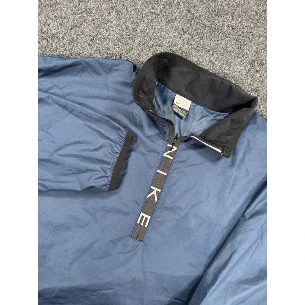 Vintage Nike Golf 1/2 Zip Windbreaker  Jacket Blue Black XL Lightweight Swoosh